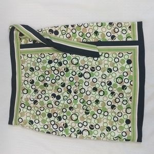 Talbots silk wrap skirt, circles, lined